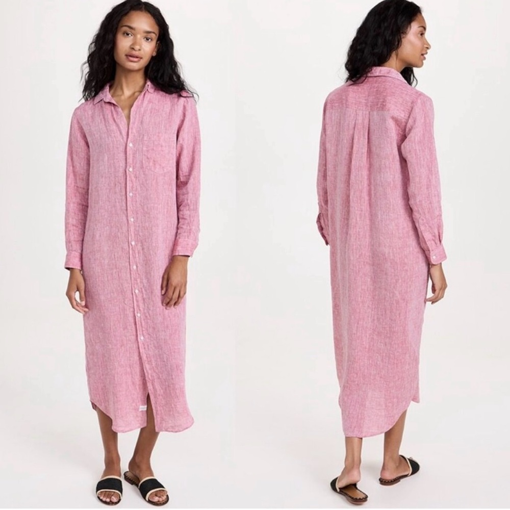 REVOLVE Frank & Eileen Red Button-Front Linen Maxi Dress M - Picture 2 of 8